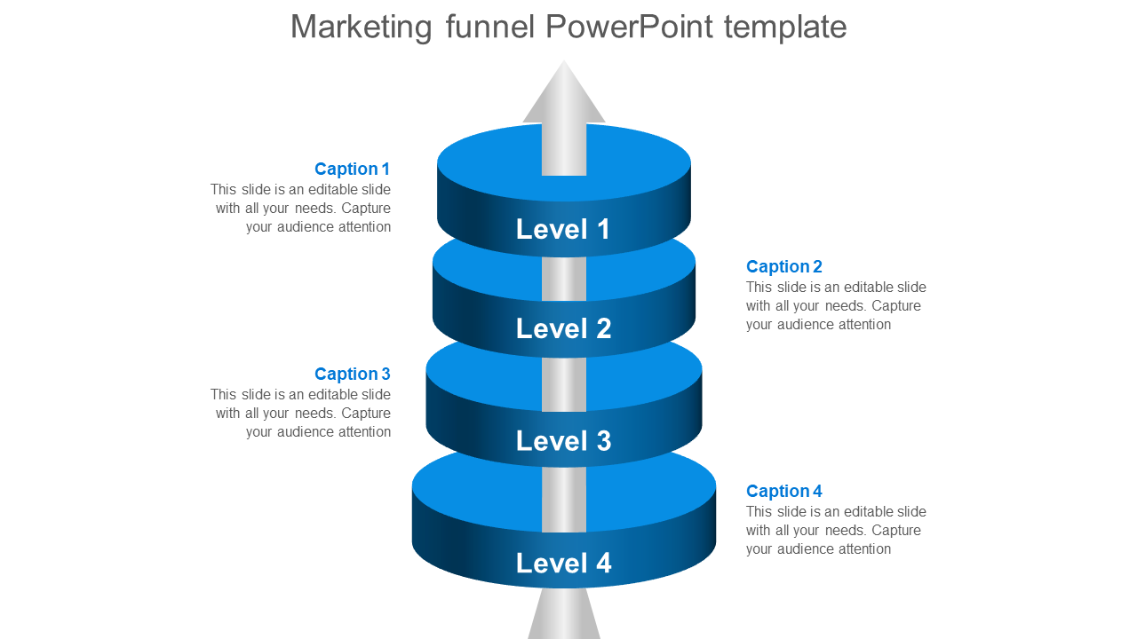 marketing funnel powerpoint template-blue